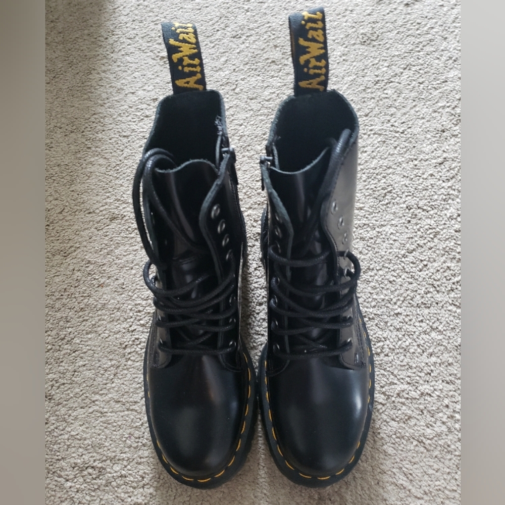 Dr. Martens Yellow and Black Combat Boots